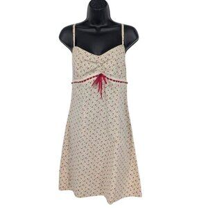 VTG Anchor Blue Floral Mini Dress Y2K Cottage Fairy Babydoll Size XL USA Made